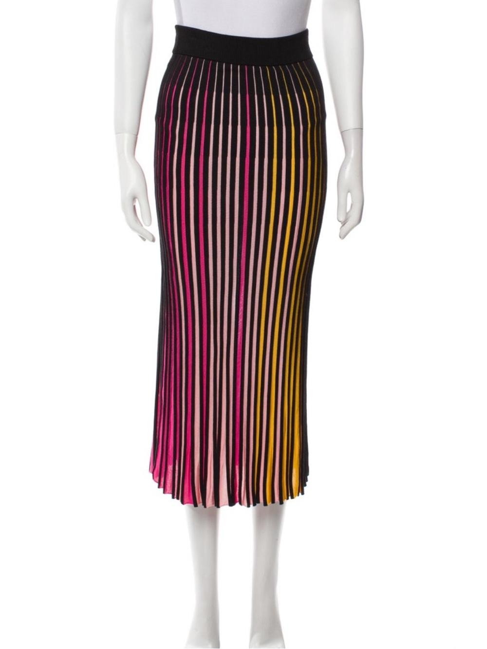 Kenzo knit multicolor stripe midi/maxi skirt